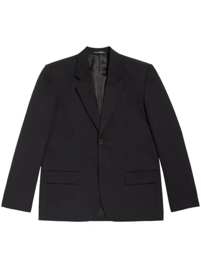 Balenciaga Black Wool Blazer With Single-button Closure