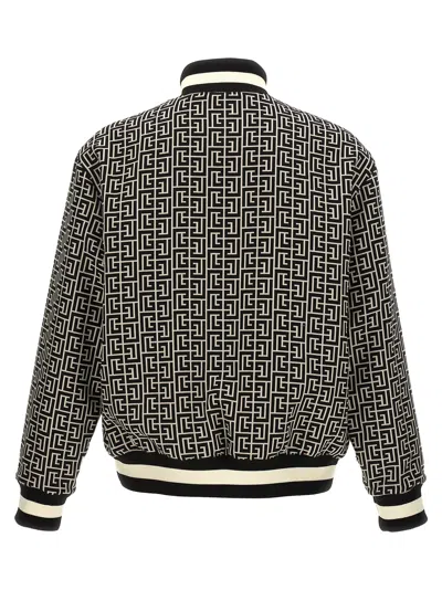 Balmain Black Monogram Reversible Bomber Jacket