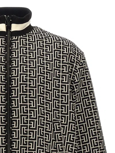 Balmain Black Monogram Reversible Bomber Jacket