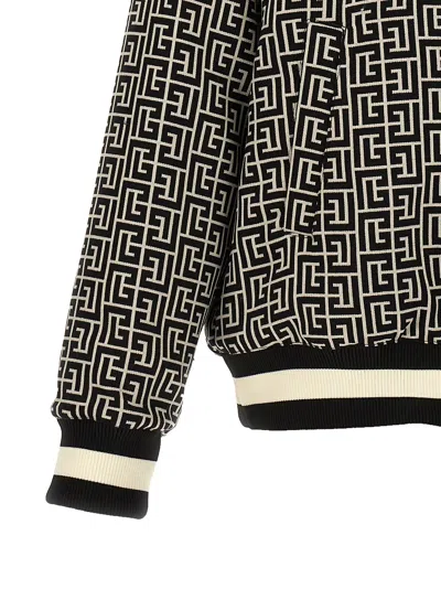 Balmain Black Monogram Reversible Bomber Jacket