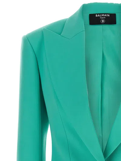 Balmain Tailored Long Sleeve Wool Blazer Minidress