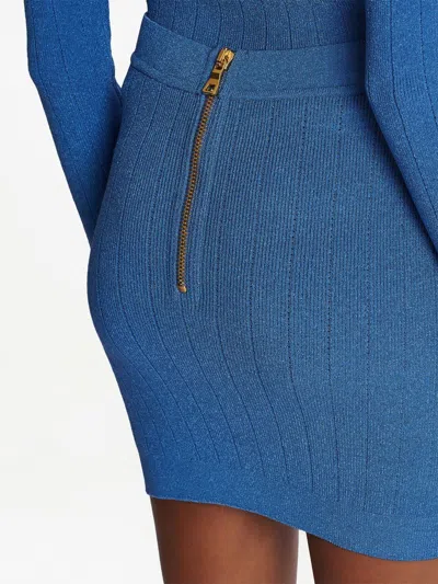 Balmain Knitted Mini Skirt With Decorative Buttons