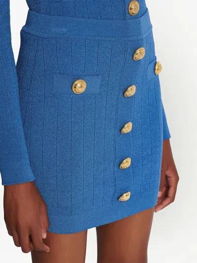 Balmain Knitted Mini Skirt With Decorative Buttons