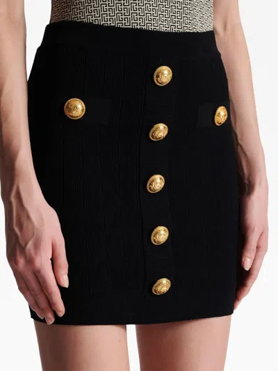 Shop Balmain High Waist Buttoned Mini Skirt