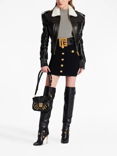 Balmain Women High Waist Buttoned Mini Skirt