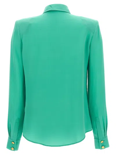 Balmain Logo Button Shirt Shirt And Blouse Light Blue