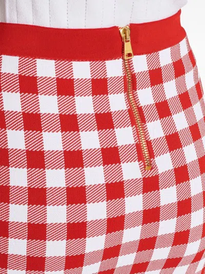 Balmain Vichy Buttoned Mini Skirt