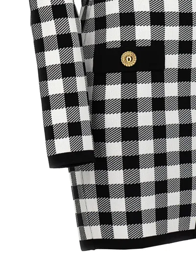 Balmain Mini Dress With Embroidered Checkered Pattern