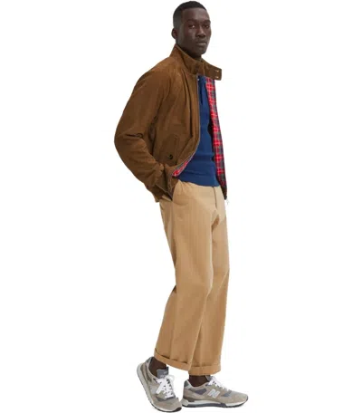 Baracuta Long-sleeved Leather Jacket In Gray