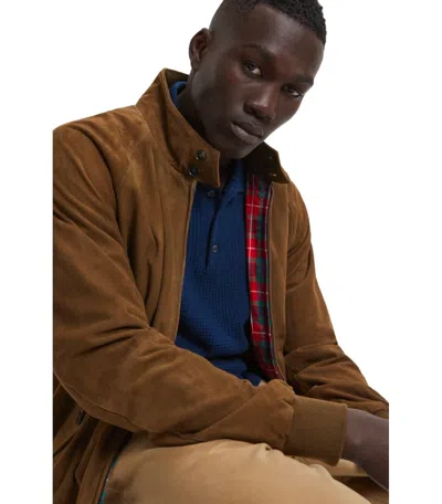 Baracuta Long-sleeved Leather Jacket In Gray