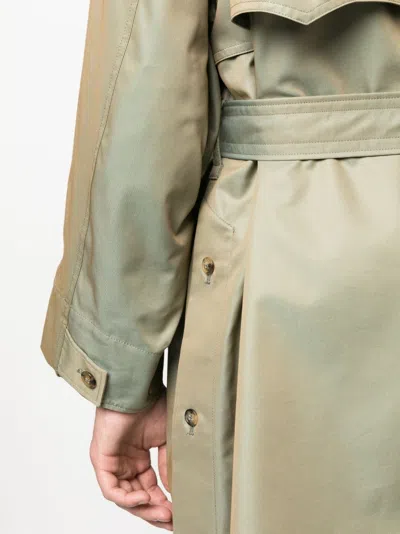 Baracuta Waist Belt Hooded Parka With Side Pockets In Green