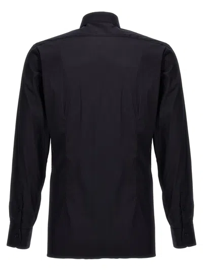 Barba Napoli Tailored Shirt With Long Cuffed Sleeves In Black