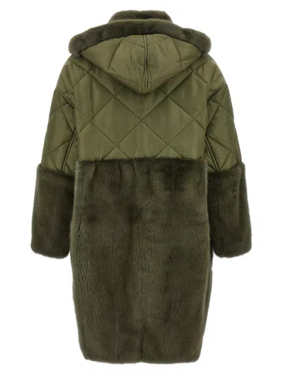 Blancha Long Quilted Down Jacket With Faux Fur
