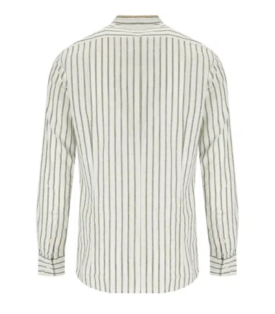 Bob Korea White Green Striped Shirt