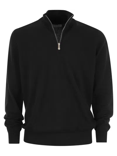 Shop Brunello Cucinelli Cashmere Turtleneck Sweater With Zip