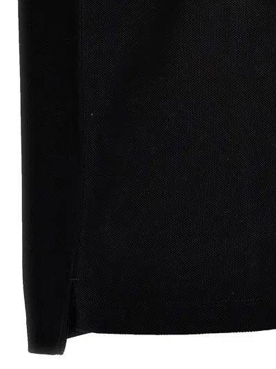 Burberry Logo Embroidered Straight Hem Cotton Polo Shirt