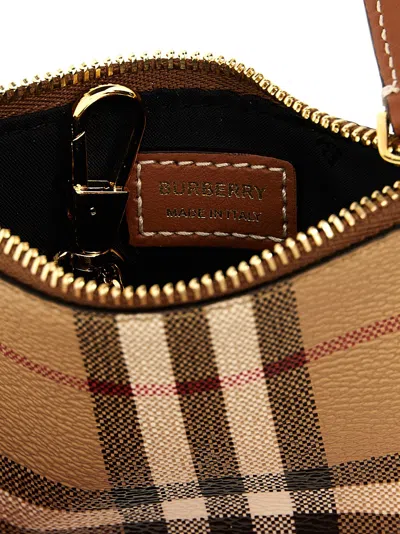 Burberry Mini Leather Wallet With Iconic Check Pattern And Zip Closure