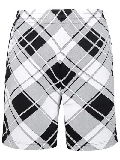 Shop Burberry Bermuda Shorts In Black Viscose Blend