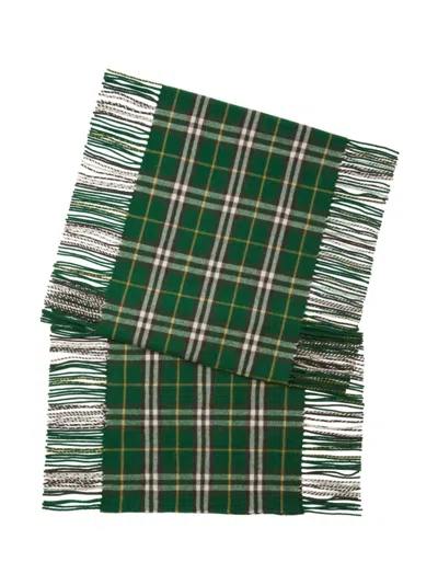 Shop Burberry Check Motif Cashmere Scarf