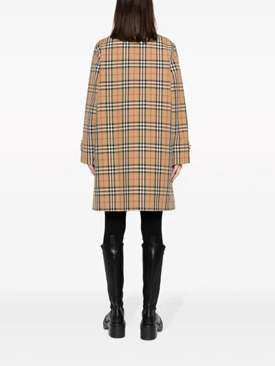 Burberry Tan Check Trench Coat