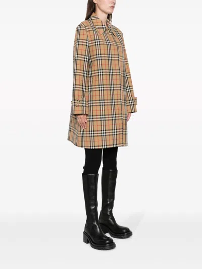 Burberry Tan Check Trench Coat
