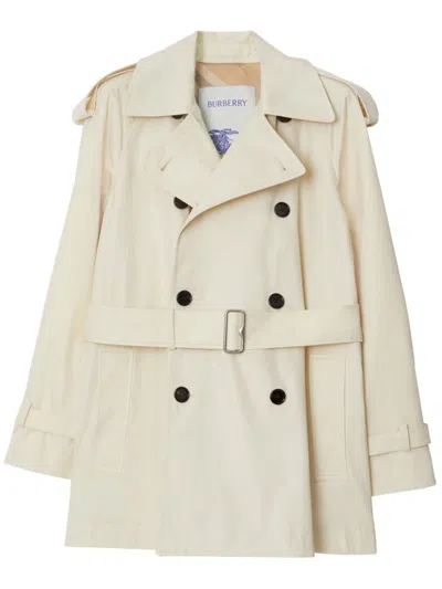 Burberry Belted Double-breasted Short Trench Coat