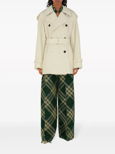 Burberry Belted Double-breasted Short Trench Coat