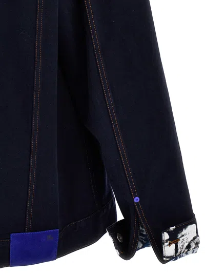 Burberry Denim Jacket With Chest Pockets And Contrast Stitching