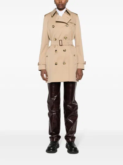 Shop Burberry Kensington Cotton Trench Coat