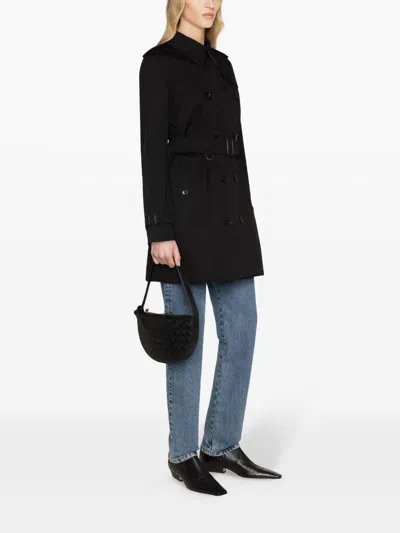 Burberry Women's Kensington Cotton Trench Coat In Black