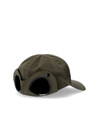 C.p. Company Green Baseball Cap With Logo Embroidered On The Front In Cotton Man