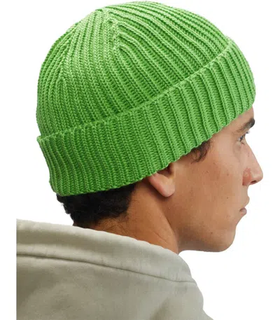 C.p. Company Green Ribbed Beanie