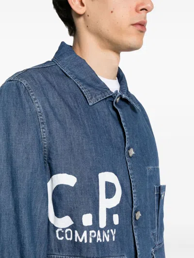 Shop C.p. Company C.p.company Logo Denim Jacket