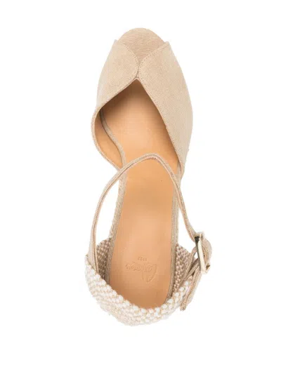 Castaã±er Neutral Bianca 80 Canvas Wedge Espadrilles