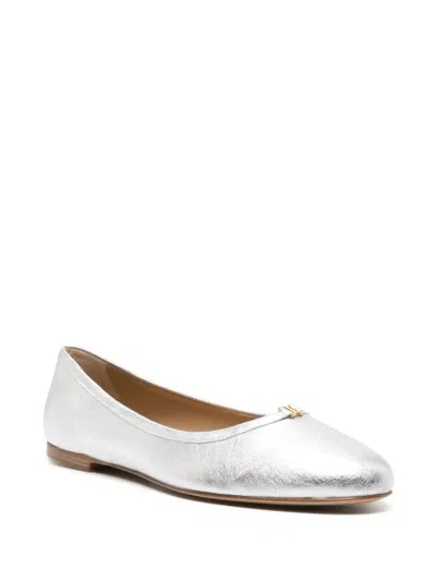 Chloé Marcie Metallic Leather Ballerina Flats In Silver
