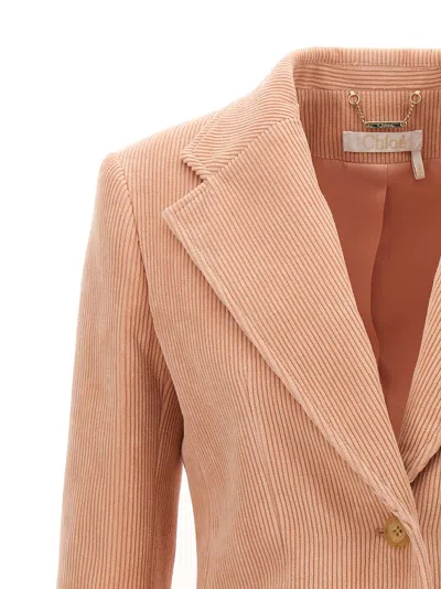 Shop Chloé Ribbed Single Breast Corduroy Blazer