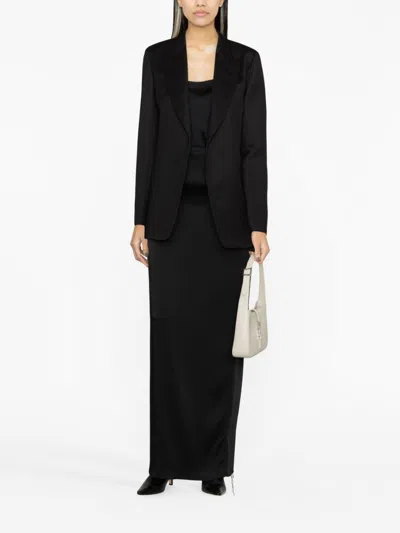 Chloé Open-front Ramie Blazer In Black