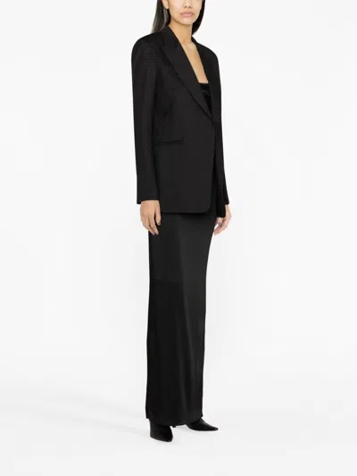 Chloé Open-front Ramie Blazer In Black