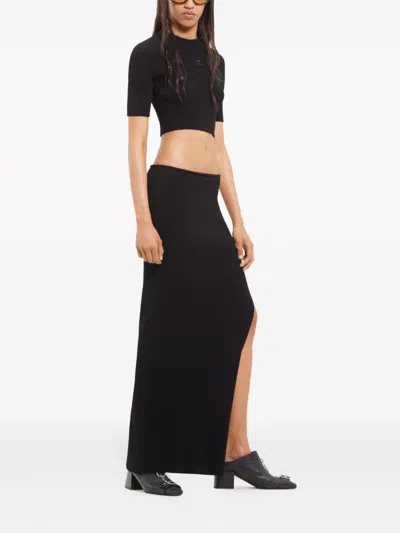 Courrèges Courreges Pre Long Ribbed Fitted Skirt
