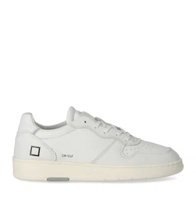 Date Court Sneakers In White Suede And Leather