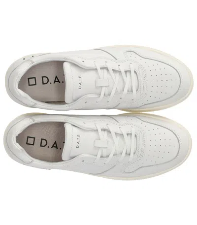 Date Court Sneakers In White Suede And Leather