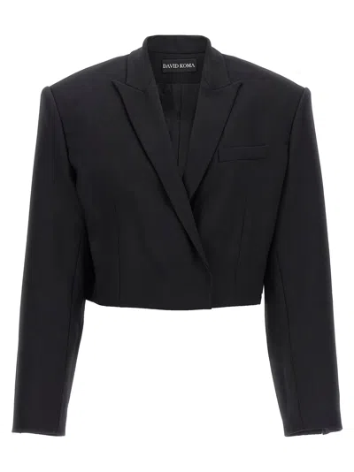 David Koma Short Blazer With Long Sleeves And Pockets