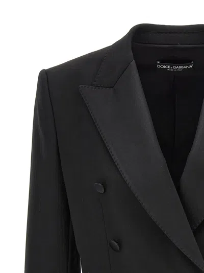 Dolce & Gabbana Black Tuxedo Short Blazer