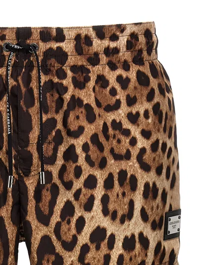 Dolce & Gabbana Swimsuit With Animal Print And Back Pocket