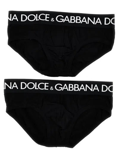 Dolce & Gabbana Black Stretch Cotton Brief Set