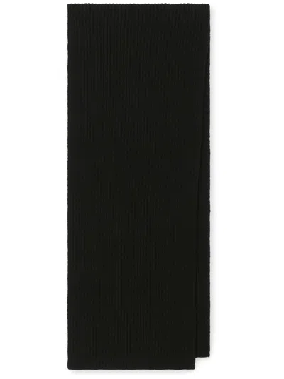 Dolce & Gabbana Cashmere Scarf Ribbed Edge In Black
