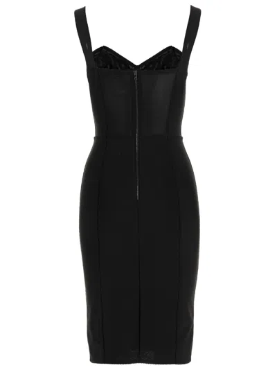 Dolce & Gabbana Midi Corsetry Powernet Lace Dress