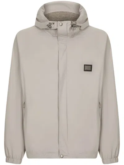 Shop Dolce & Gabbana Nylon Hooded Jacket