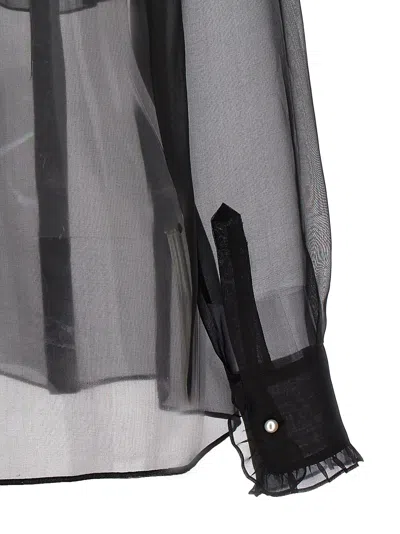 Dolce & Gabbana Sheer Fabric Ruffle Plastron Shirt