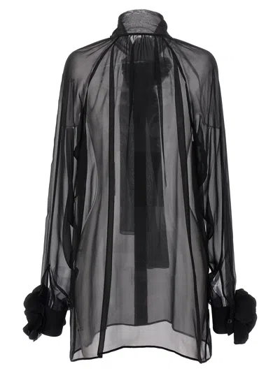Dolce & Gabbana Rose Chiffon Shirt Shirt And Blouse Black